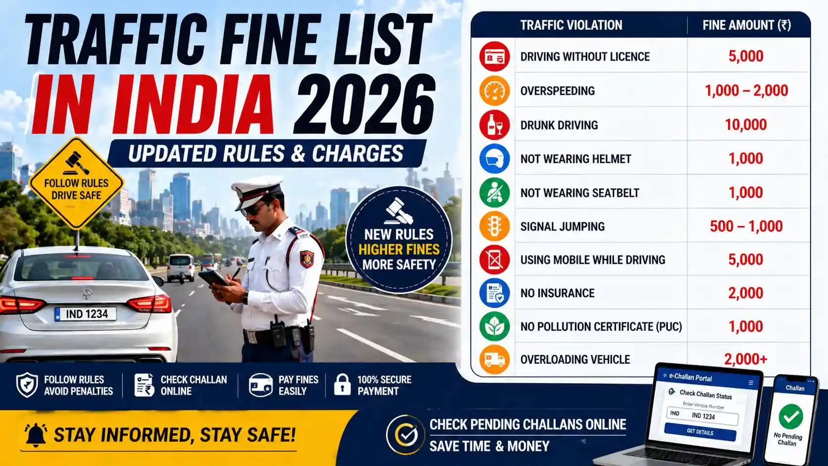 Traffic Fine List in India