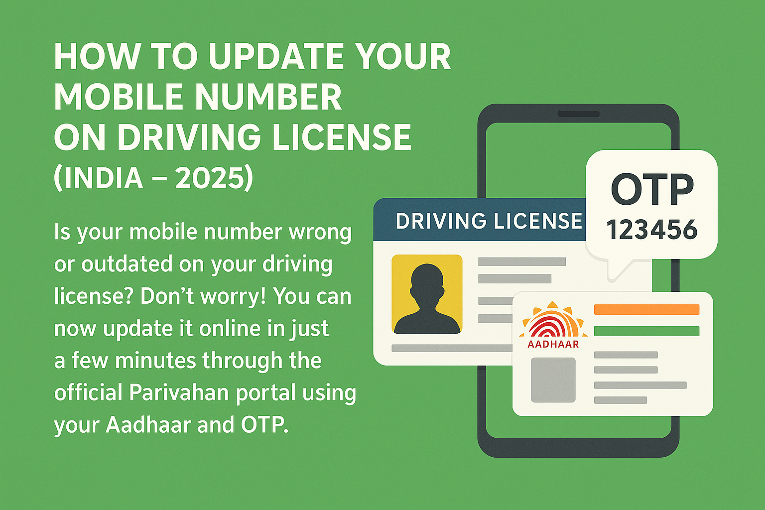 How to Update Your Mobile Number on Driving License (India 2025) Update Mobile Number on Driving License India